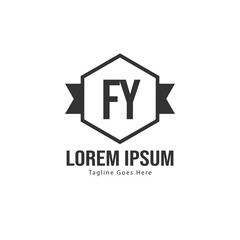 Initial FY logo template with modern frame. Minimalist FY letter logo vector illustration