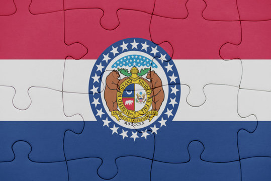 puzzle with the flag of missouri state.