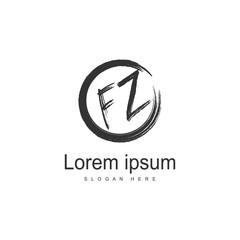 Initial FZ logo template with modern frame. Minimalist FZ letter logo vector illustration