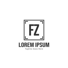 Initial FZ logo template with modern frame. Minimalist FZ letter logo vector illustration