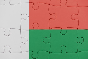 puzzle with the national flag of madagascar.