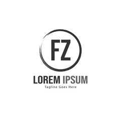 Obraz premium Initial FZ logo template with modern frame. Minimalist FZ letter logo vector illustration