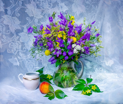   still life, flowers, a bouquet of flowers in a vase
