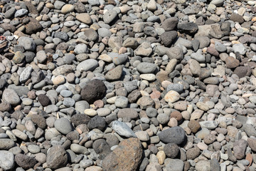 A rocky beach on the north coast of Madeira. Portugal
