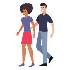 Fototapeta premium man and woman characters avatars