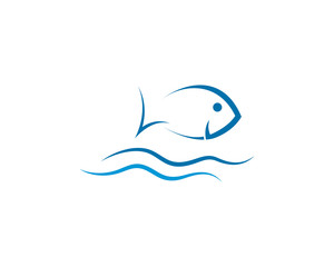 Fish logo template. Creative symbol of fishing club or online 