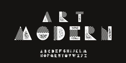 Vector of modern abstract font and alphabet