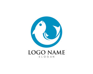 Fish logo template. Creative symbol of fishing club or online 