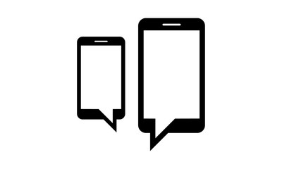 Chat between two smartphones icon for messaging