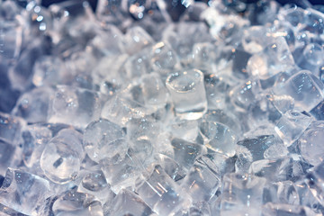 Close up Ice cubes for regular beverages