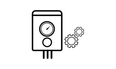  Boiler installation icon outline style vector image