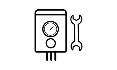 Repair boiler vector icon - Vector 