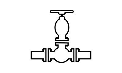 Valve plumbing service icon for water systems maintenance