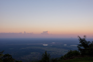 Vista panorâmica de cima da chapada ao entardecer no por do sol
