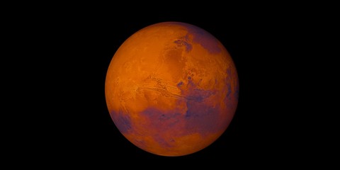 Extremely detailed and realistic high resolution 3D image of Planet Mars. Shot from outer space. Elements of this image are furnished by NASA..