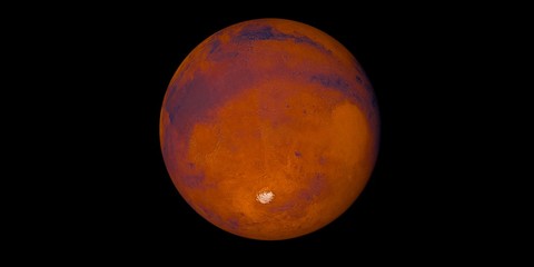 Obraz premium Extremely detailed and realistic high resolution 3D image of Planet Mars. Shot from outer space. Elements of this image are furnished by NASA..