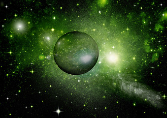 galaxy in a free space. 3D rendering