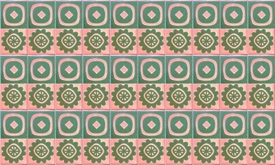 Seamless Portugal or Spain Azulejo Wall Tile Background. High Resolution.