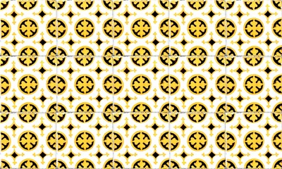 Seamless Portugal or Spain Azulejo Wall Tile Background. High Resolution.