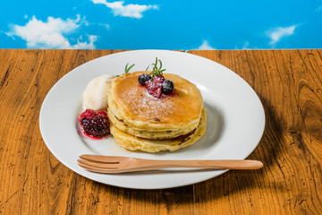 パンケーキセット Very delicious homemade pancake set