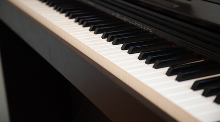 Fototapeta na wymiar black white keys old for piano musicians