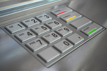 ATM cash machine keypad background.