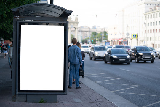 advertising mockup for ad placement advertising in the bus shelter