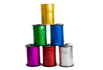 decorative ribbon for balloons isolated