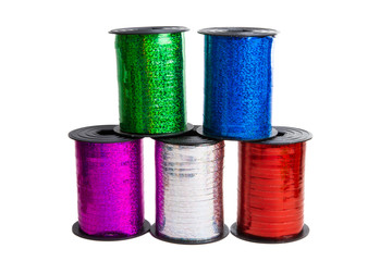 decorative ribbon for balloons isolated