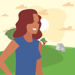 woman in the park tree nature