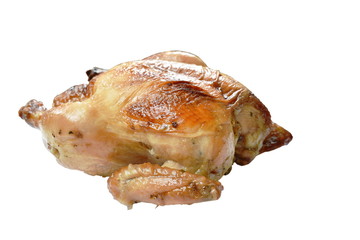 grilled chicken with sweet sauce on white background