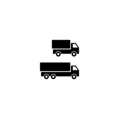 Truck, lorry black simple vector icon set. Truck glyph silhouette symbol set.