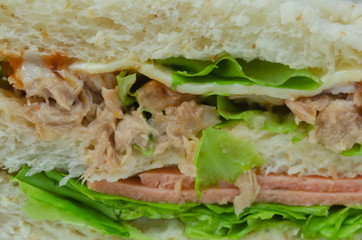 Sandwiches tuna salad, ham