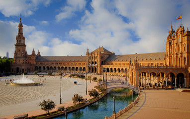 Fototapeta premium Seville, Spain. Spanish Square (Plaza de Espana)
