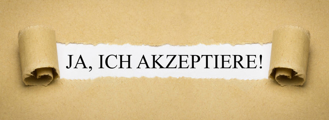 Ja, Ich akzeptiere!