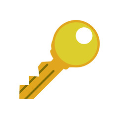 Emoji vector golden key isolated on white background