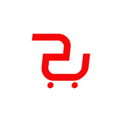 Shopping cart trolley logo icon design vector template