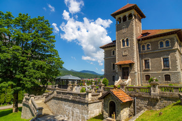 Entrance of Cantacuzino Castle, Busteni, Prahova, Romania, Europe