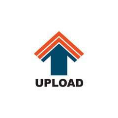 Upload icon logo design vector template