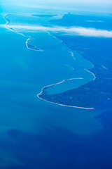 Fototapeta na wymiar Tampa from the air while landing, Tampa, Florida, United States