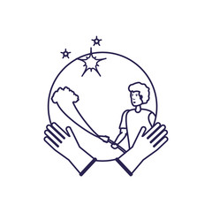 Isolated man cartoon and cleaning design