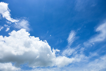Blue sky white cloud white background. Beautiful sky and clouds in the afternoon.