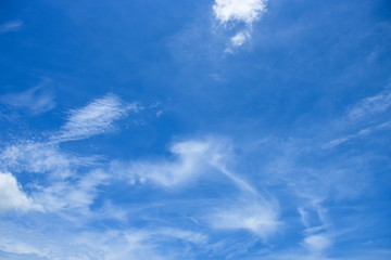 Blue sky white cloud white background. Beautiful sky and clouds in the afternoon.