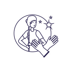 Isolated woman cartoon and cleaning design