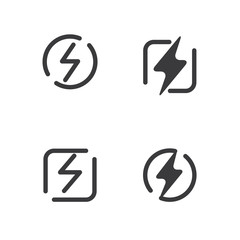 Set of energy/electricity icon with simple desig