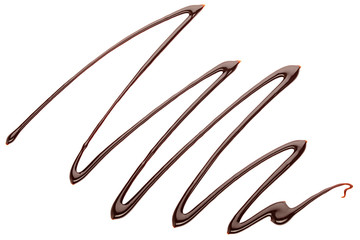 Liquid chocolate syrup isolated on white background, clipping path, full depth of field