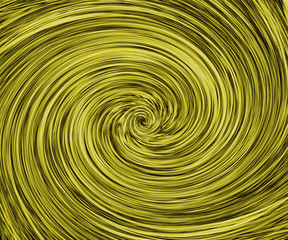 Huge bright Swirl of surreal Yellow and black Lines.  Chaotic round shapes that lead to nothingness - 274715975