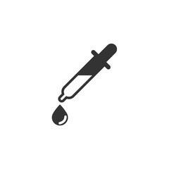 Dropper icon template black color editable. Dropper symbol Flat vector sign isolated on white background. Simple logo vector illustration for graphic and web design.