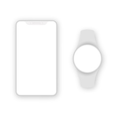 Vector illustration of realistic mockup phone and watch