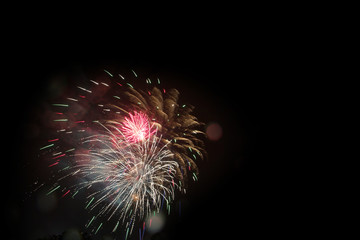 Fireworks, Fireworks light up the sky,New Year celebration fireworks . Great holiday of a great...